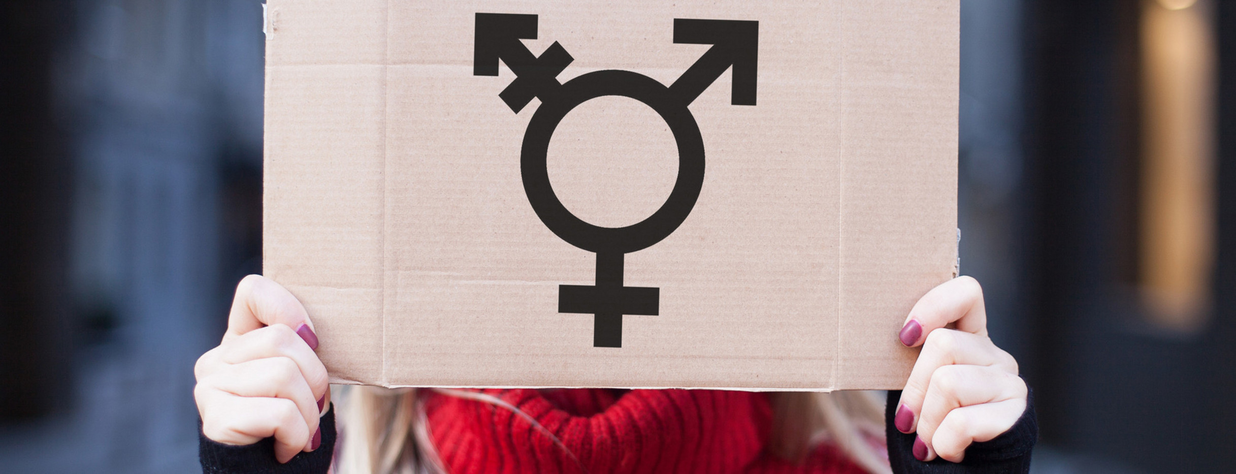 Das Symbol Transgender auf einem Pappteller