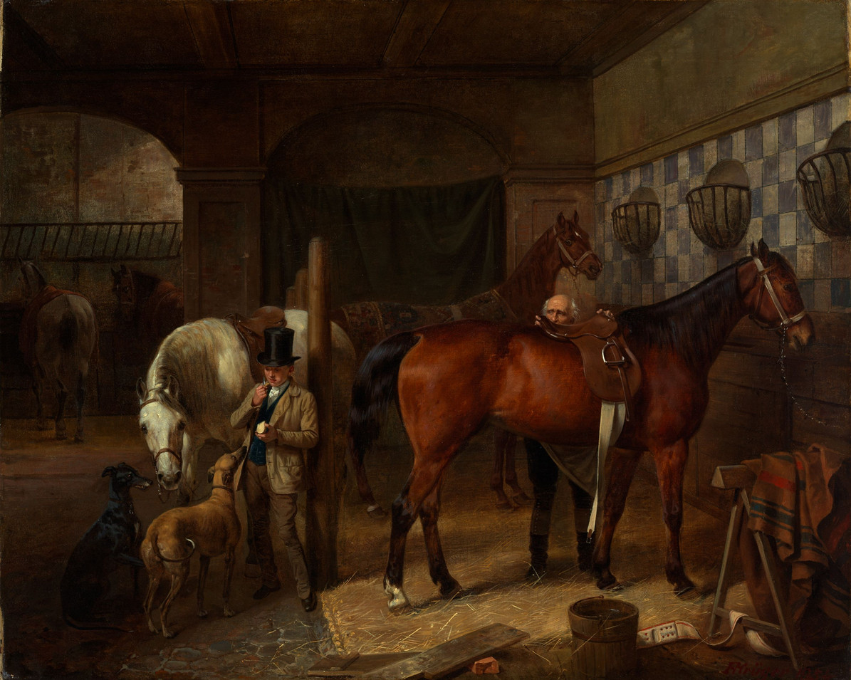 Das Gemälde Pferdestall von Franz Krüger