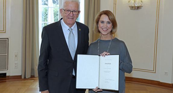 Ministerpräsident Winfried Kretschmann und Ministerin Petra Olschowski