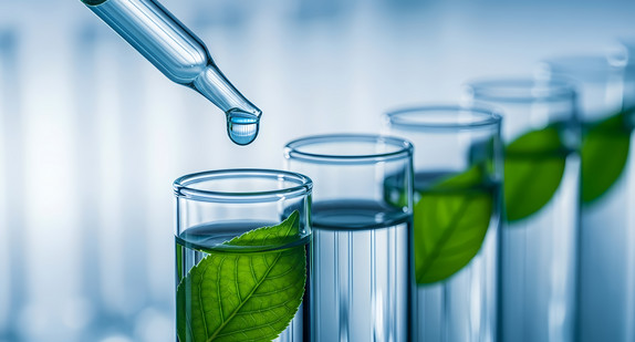 test tube, leaf, leaves, pipette, dropper, laboratory, science, chemistry, research, experiment, liquid, water, green, plant, biology, medical, healthcare, alternative medicine, natural, organic, eco, ecology, environment, sustainable, pharmaceutical, scientific, close-up, macro, blue, clean