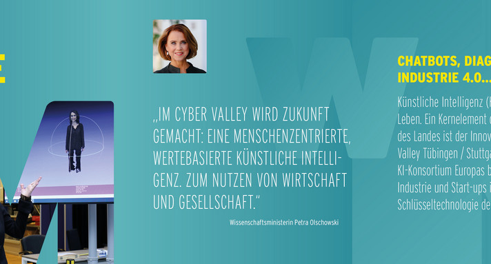 Künstliche Intelligenz - Symbolbild mit Ministerin