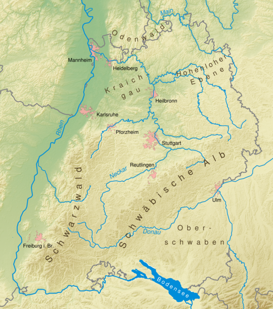 Landkarte Baden-Württemberg