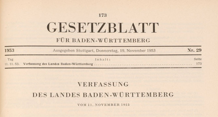 Bild: Haus der Geschichte (Auszug aus dem Originalgesetzblatt von 1953)