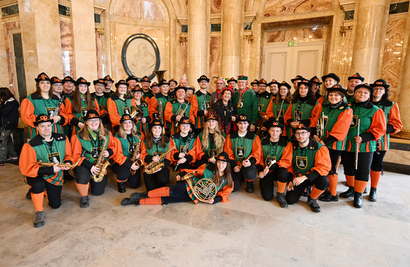 Gruppenbild mit der Musikkapelle des Musikvereins Heinstetten
