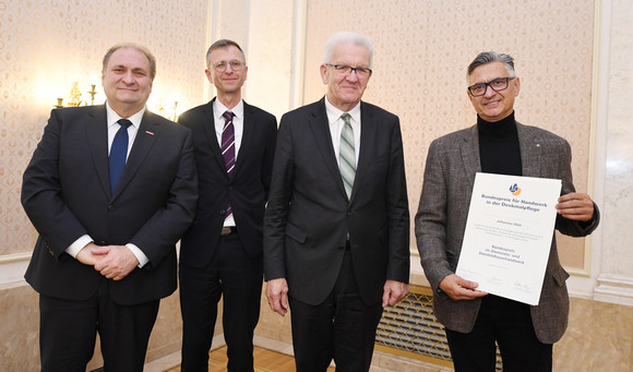 Denkmalpflege Bundespreis für Handwerk in der Denkmalpflege Handwerkerpreis – Johannes Abel am Objekt: Portal der ehemaligen Probstei (Bild: © Franziska Kraufmann / Deutsche Stiftung Denkmalschutz)