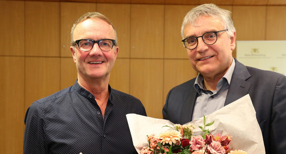 Thorsten Weckherlin mit Kunststaatssekretär Arne Braun