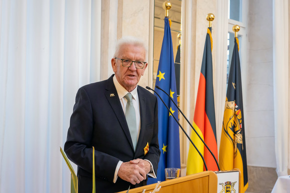 Ministerpräsident Winfried Kretschmann bei seiner Ansprache