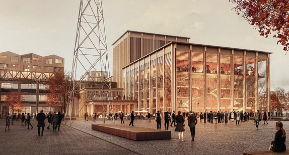Visualisierung des Interimsbau für die die Württembergischen Staatstheater