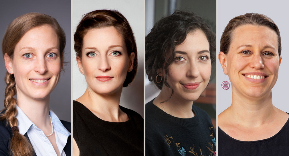 Portraits der vier ausgewählten Wissenschaftlerinnen des Margarete von Wrangell-Programms
