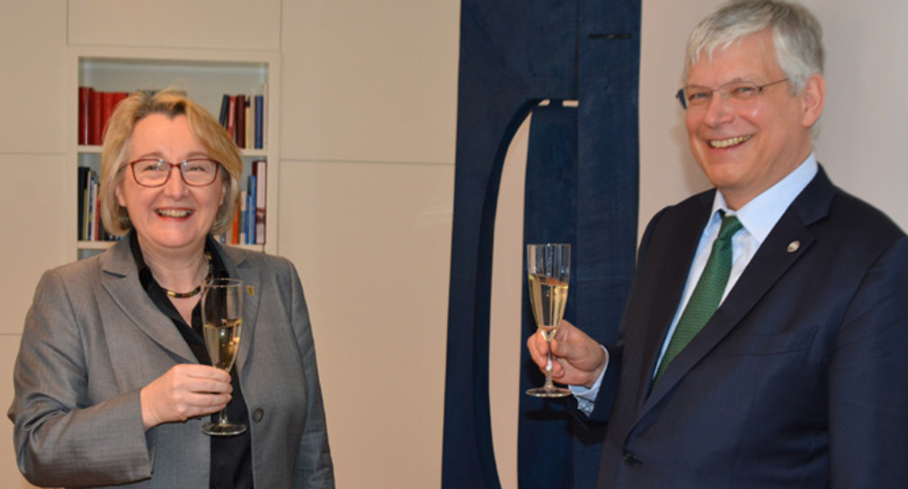 Ministerin Theresia Bauer und der Rektor der Universität Hohenheim Prof. Stephan Dabbert, Foto: MWK